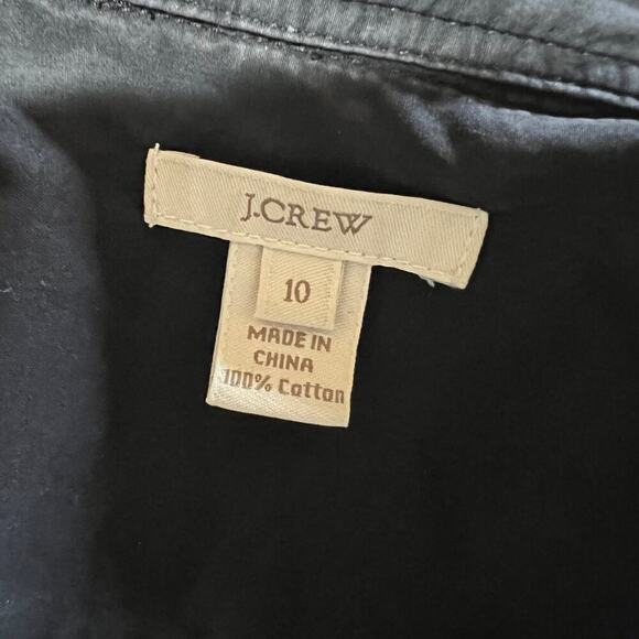 J. CREW women's size 10 blouse, with long sleeves and ruffles, black - Picture 8 of 9